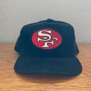 Vintage Black Corduroy San Francisco 49ers Hat